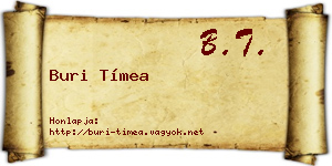 Buri Tímea névjegykártya